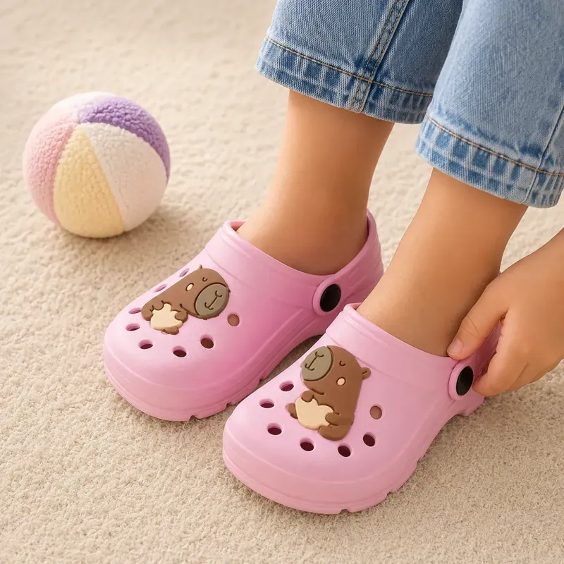 Babuche rosa com ursinho